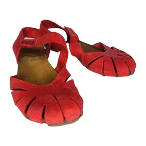 Sabatini Sandals Flat Cross Strap Suede Memory Foam Rosso 4603 EU 40‎ US 9